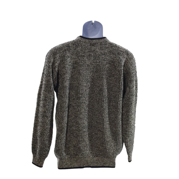 RETRO—ST. JOHN’S BAY—Chunky Grandpa Pullover Crewneck Black/White Sweater—Sz Lg - Picture 4 of 15